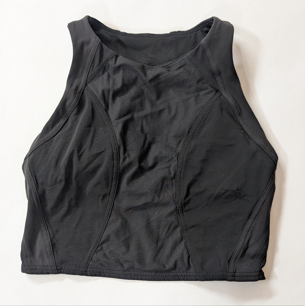 Lululemon Mesh Panelled Training Shelf Tank, 8, Black